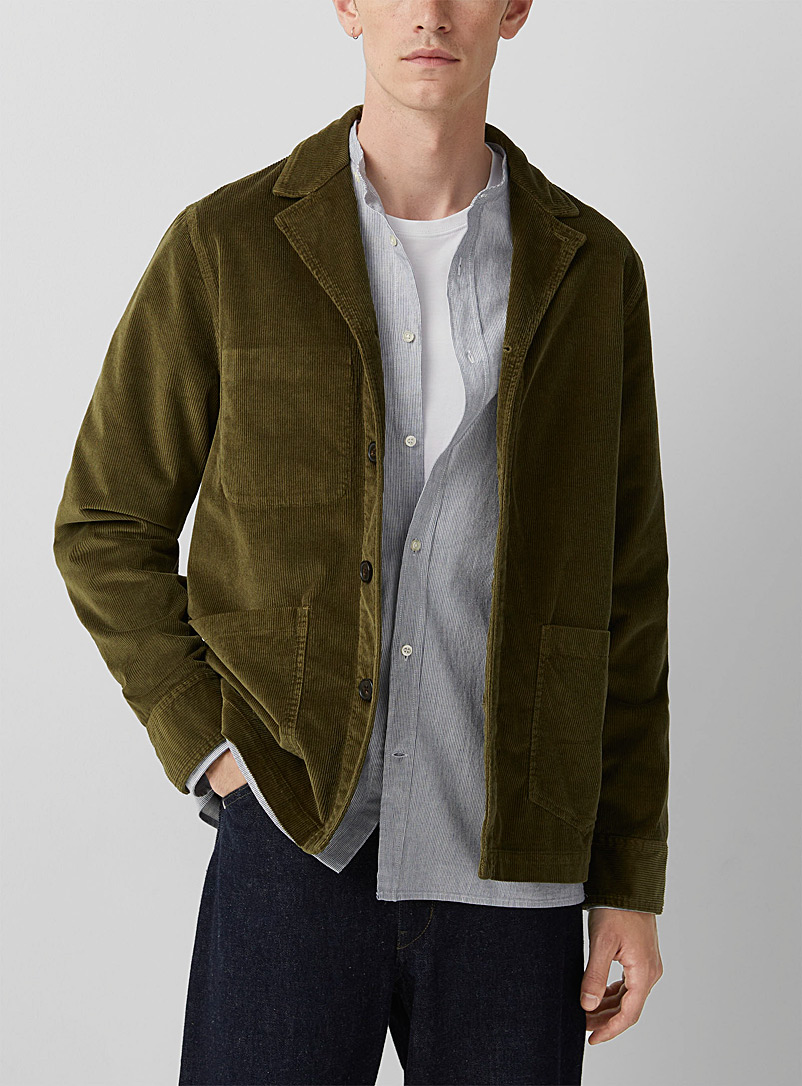 Officine Générale Green Benjamin Italian cotton corduroy jacket for men