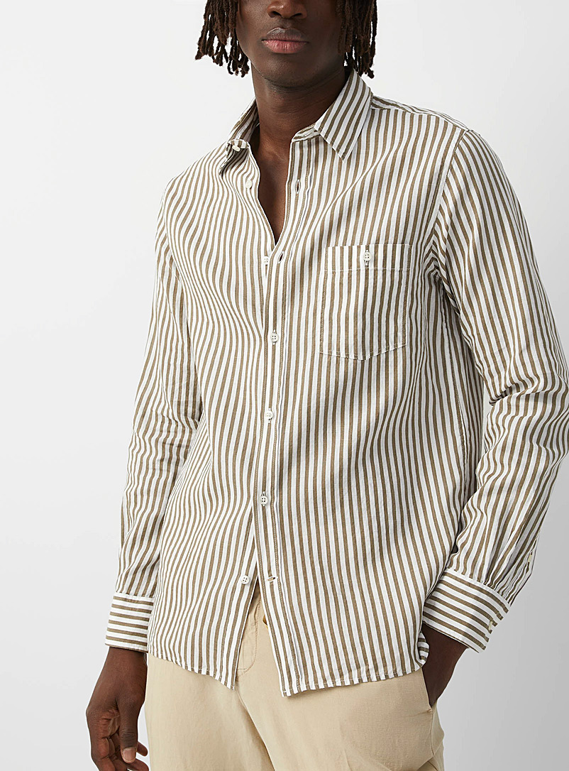 Officine Générale Patterned White Alex striped shirt for men