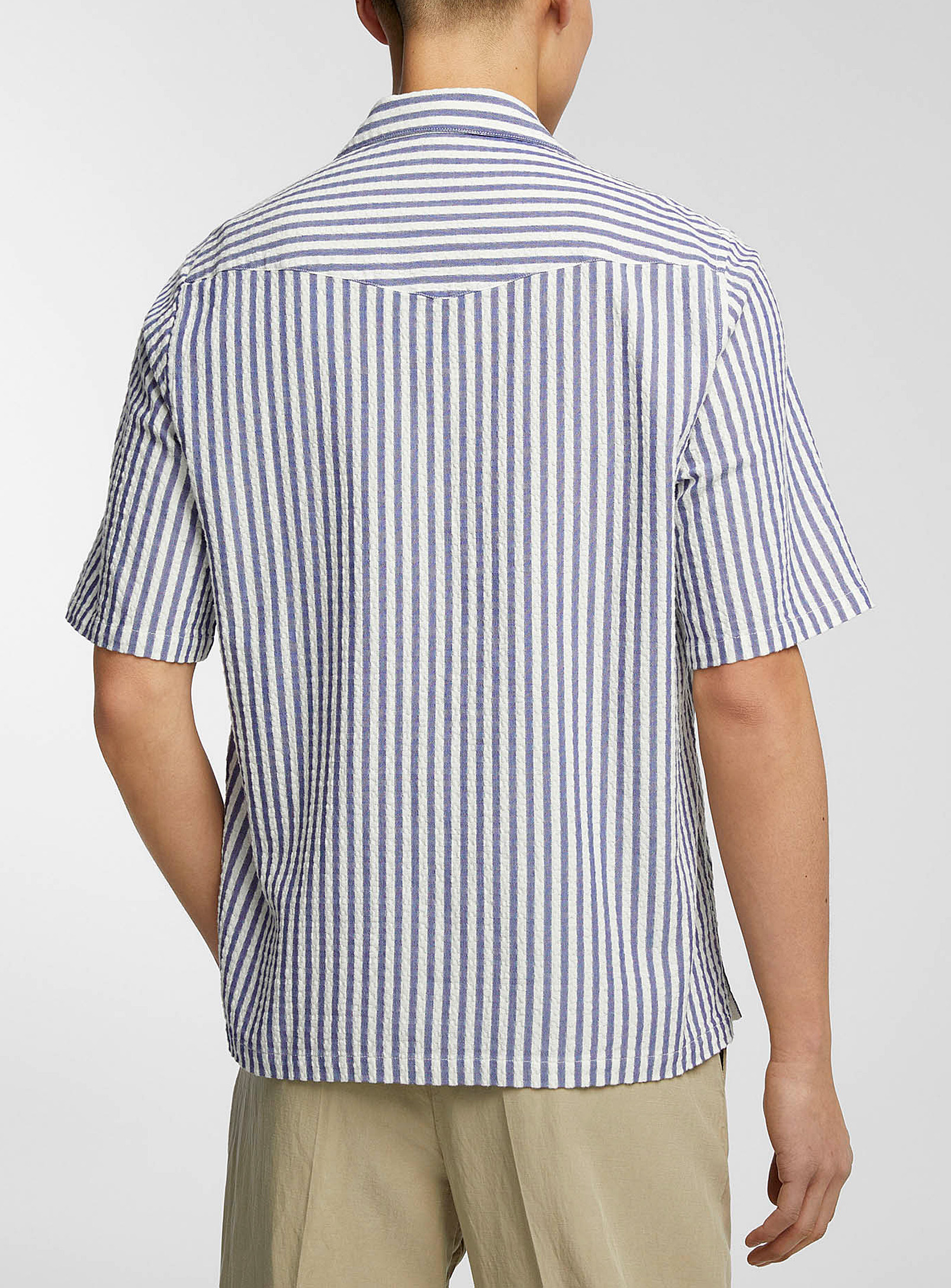 Officine Générale - La chemise Eren rayures texturées