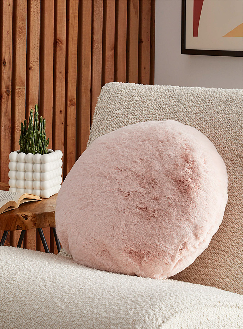 Simons Maison Dusky Pink Faux-fur cushion 40 cm
