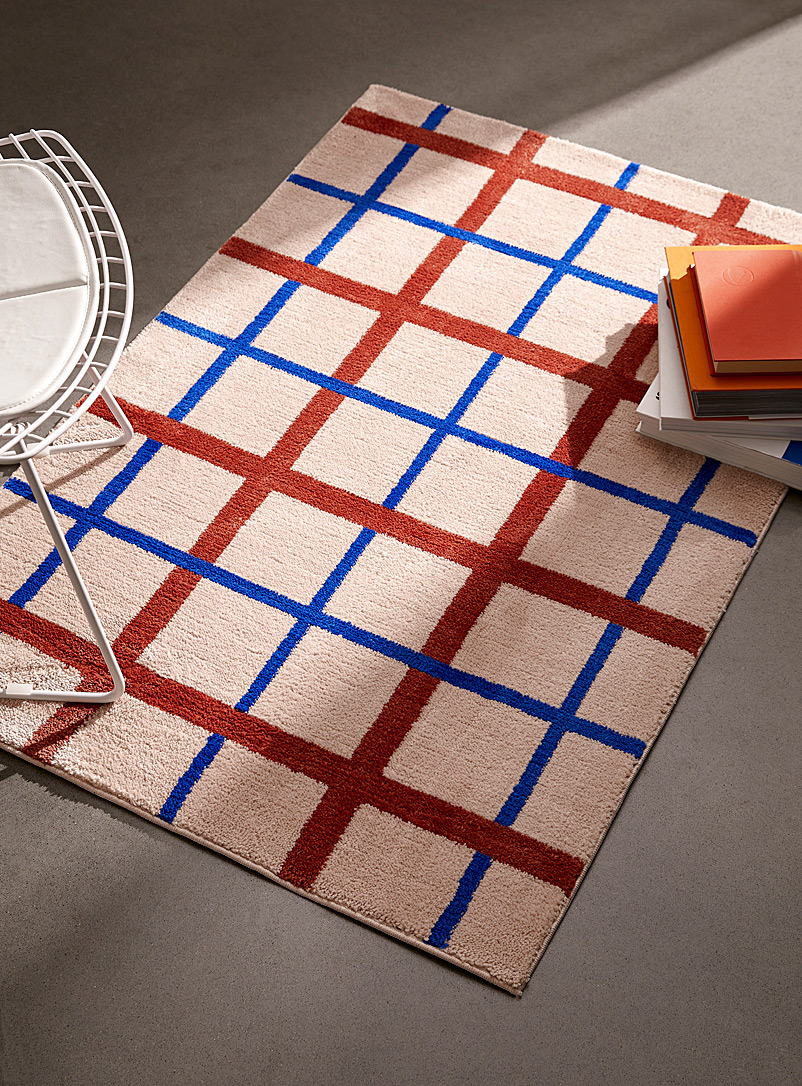 Simons Maison Assorted Complementary lattice shag rug 90 x 130 cm