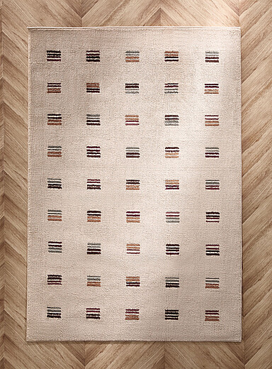 Le tapis touffet&eacute; carr&eacute;s color&eacute;s 120 x 180 cm