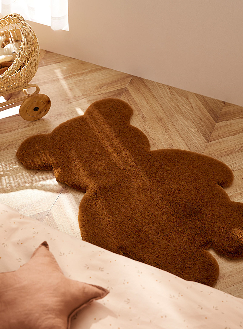 Simons Maison: Le tapis effet fourrure petit ours brun 70 x 99 cm Brun
