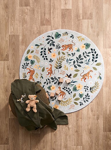 Simons Maison Mint Green Exotic charm round rug 100 cm in diameter