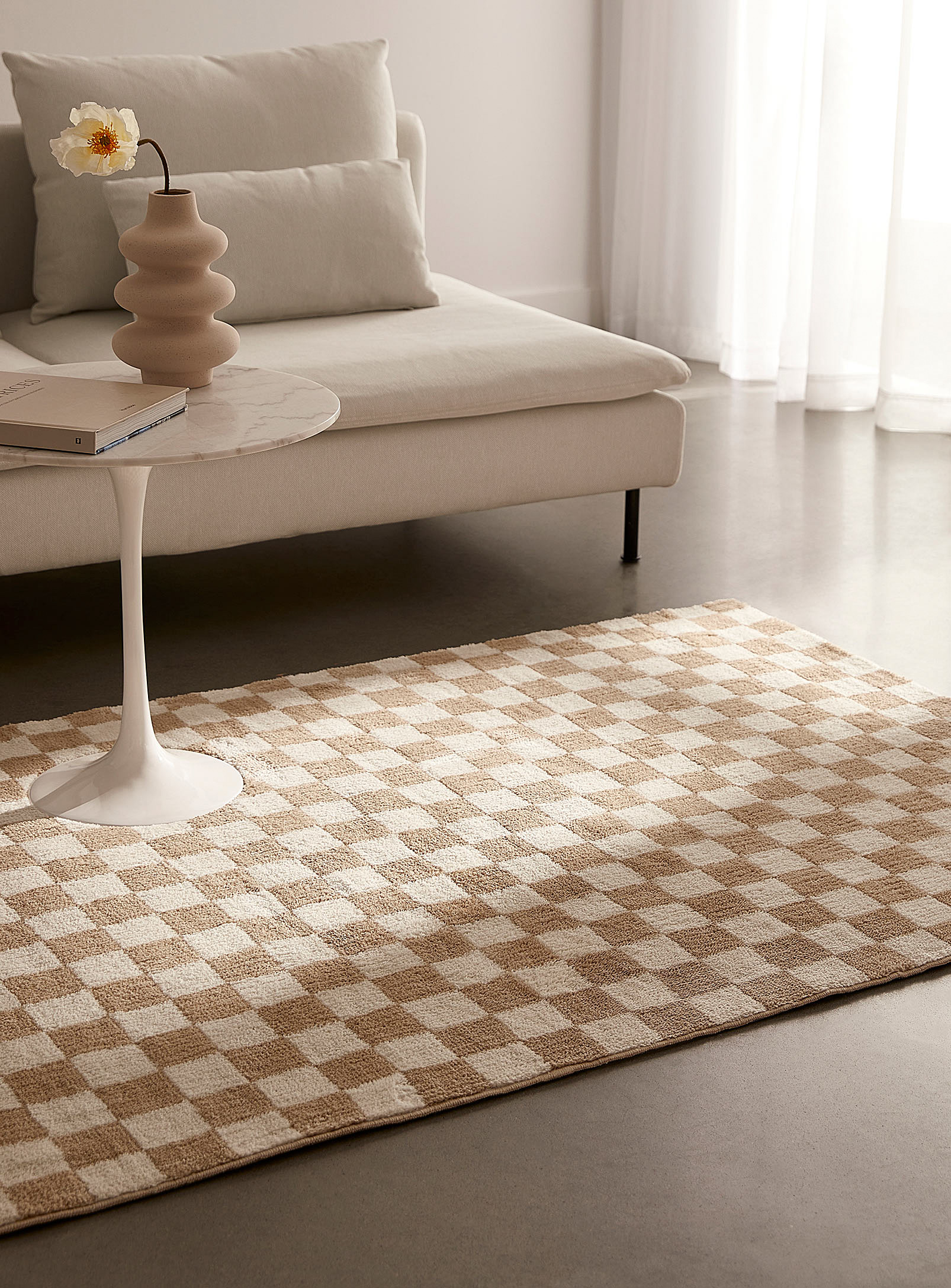 Simons Maison Soothing Checkerboard Tufted Rug 120 X 180 Cm In Patterned Brown