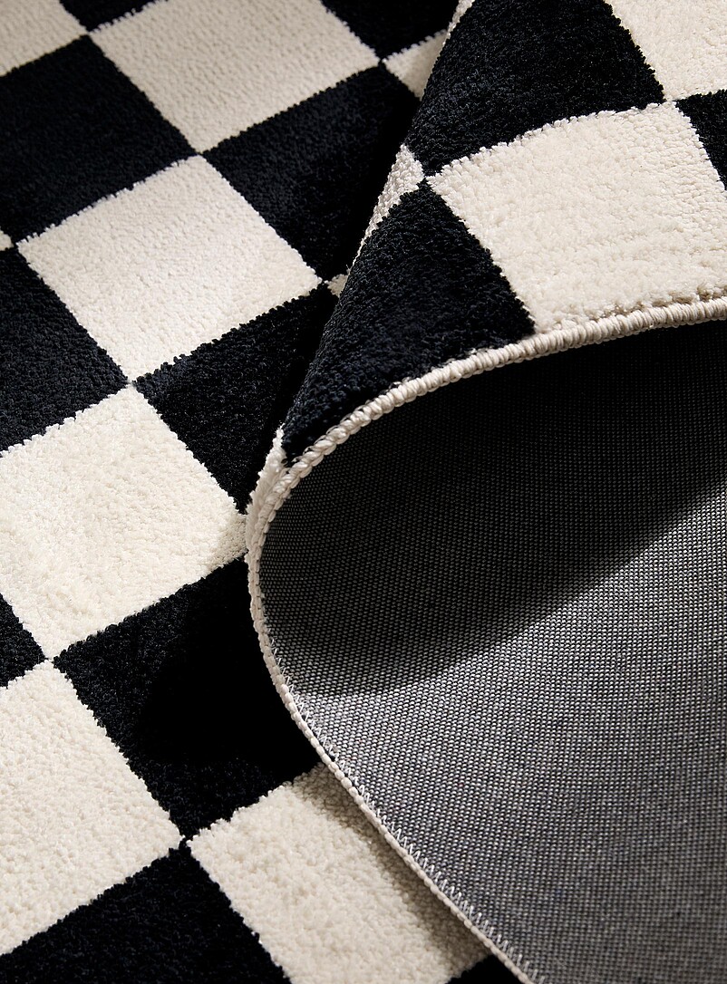 Black-and-white checkers tufted rug 120 x 180 cm product image 2