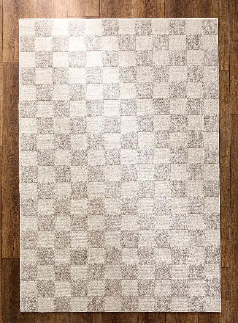 Soothing textured checkerboard rug 120 x 180 cm product image (primary)