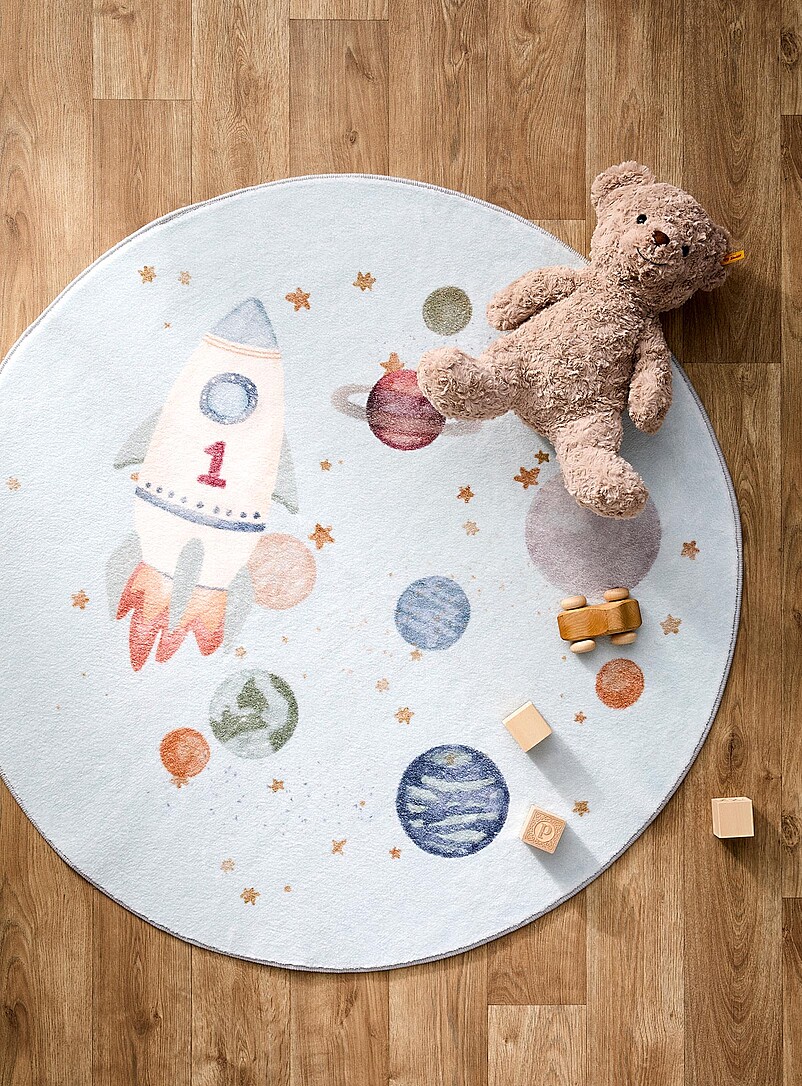 Space rocket circular rug 100 cm in diameter product image (primary)