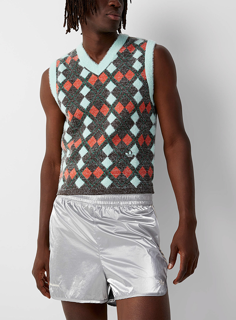 Diamond checkerboard pattern sweater vest | Adidas X Wales Bonner ...