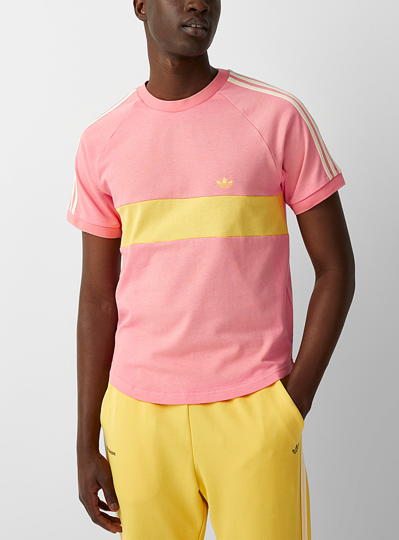 Adidas X Wales Bonner: Le t-shirt 3 bandes limonade rose Rose pour homme