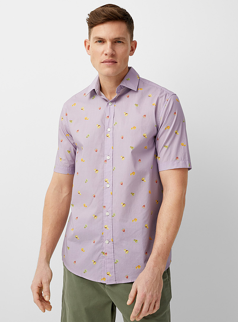 Le 31 Lilacs Vacation mini-pattern shirt Modern fit for men