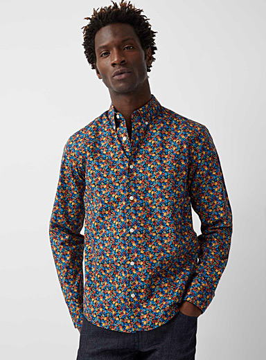 Le 31 Assorted Mini-flower shirt Untucked fit for men