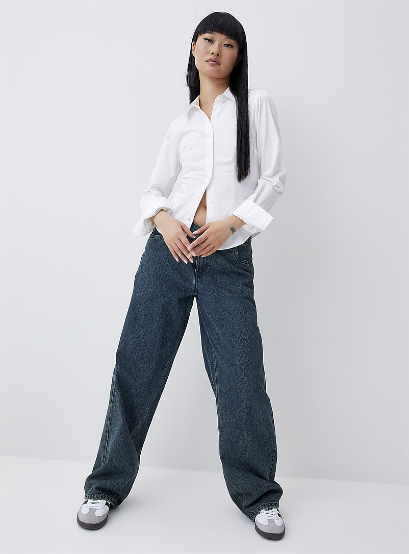 Twik Light blue Fitted poplin shirt for women