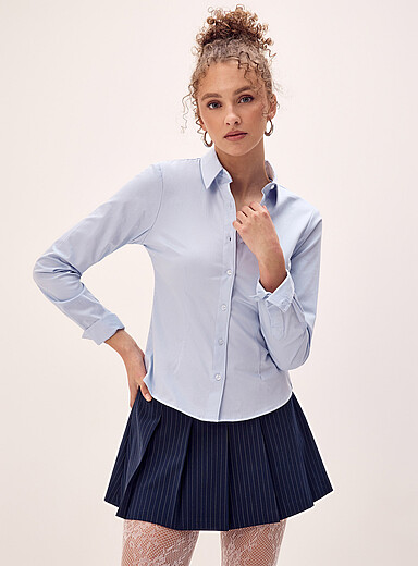 Fitted poplin shirt