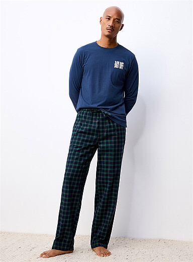Le 31 Patterned Green Check flannel pyjama pant <b>Christmas Collection</b> for men