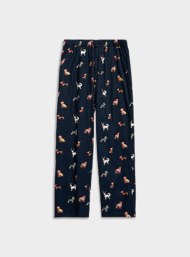 Le 31 Patterned Blue Festive pattern flannel pyjama pant <b>Christmas Collection</b> for men
