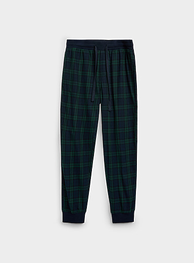 Le 31: Le jogger pyjama flanelle carreaux <b>Collection de No&euml;l</b> Bleu fonc&eacute; - Indigo pour homme