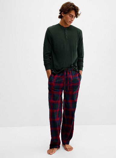 Le 31 Patterned Red Solid/check pyjama set <b>Christmas Collection</b> for men