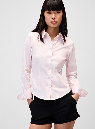 Striped fitted poplin shirt
