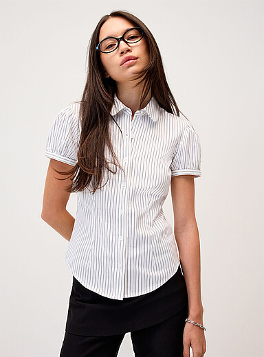 La chemise popeline manches bouffantes