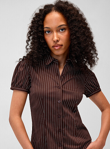 La chemise popeline manches bouffantes