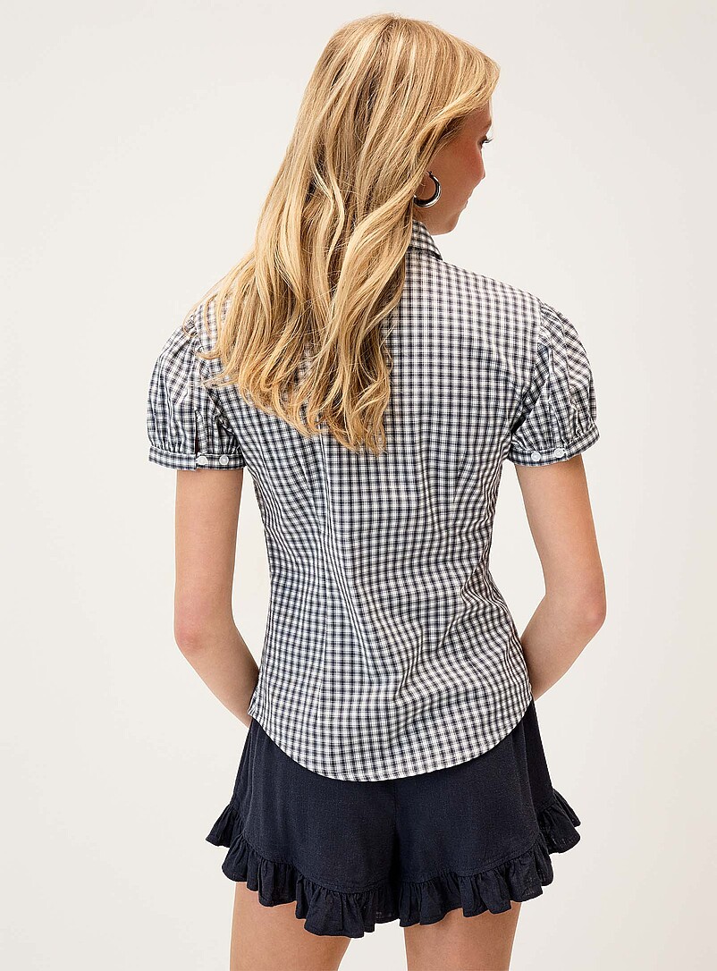 Twik: La chemise popeline manches bouffantes Bourgogne pour femme