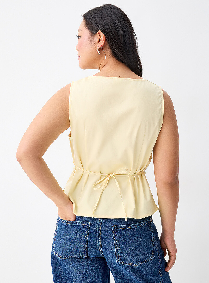 Twik Light blue Plunging neckline poplin cami for women