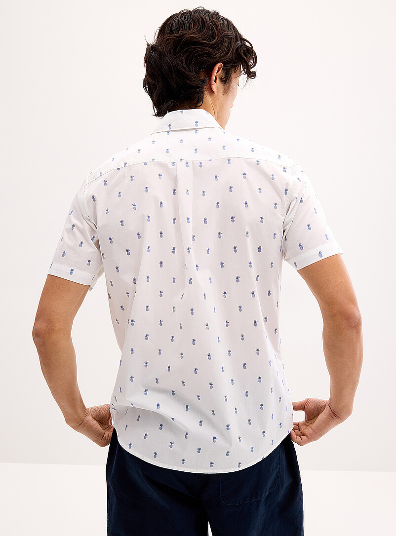 Le 31: La chemise minimotifs plein air <b>Coupe moderne</b> Blanc pour homme