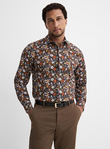 Le 31: La chemise florale extensible <b>Coupe moderne</b> Assorti pour homme