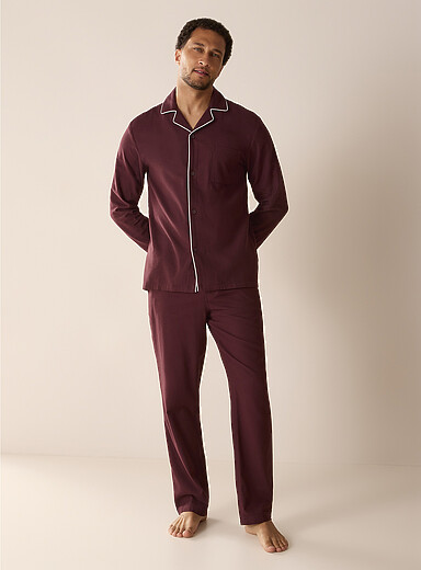Pyjama Homme En Coton Bresdk - Ensemble Manches Courtes Et Pantalon à Carreaux - Taille S à 3XL, Confortable Et Respirant