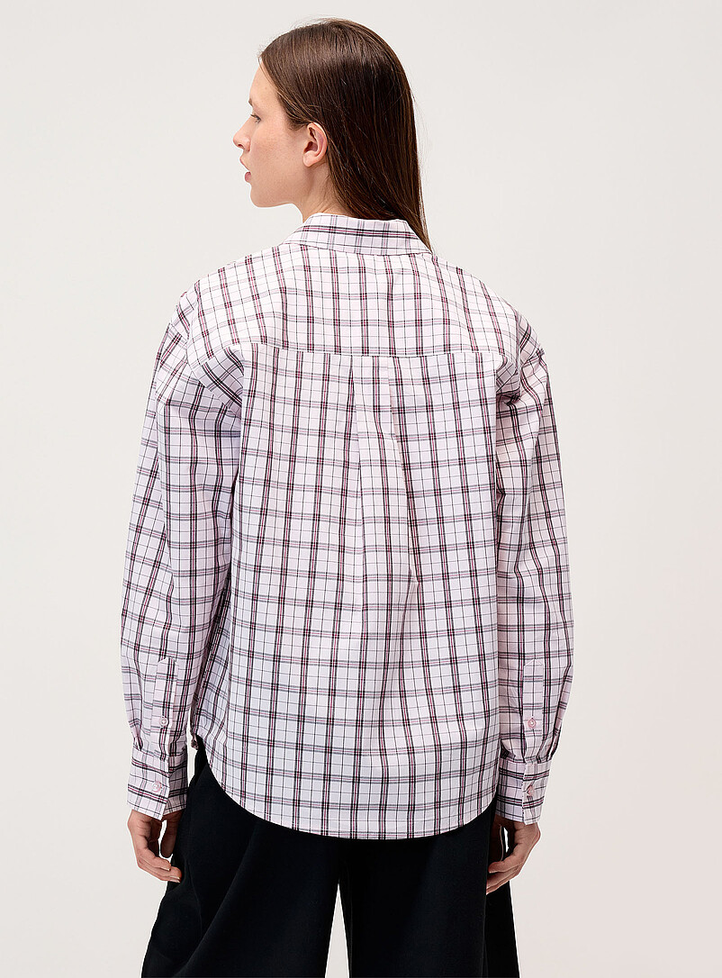 Twik: La chemise ample popeline &agrave; motif Bleu p&acirc;le - Bleu ciel pour femme
