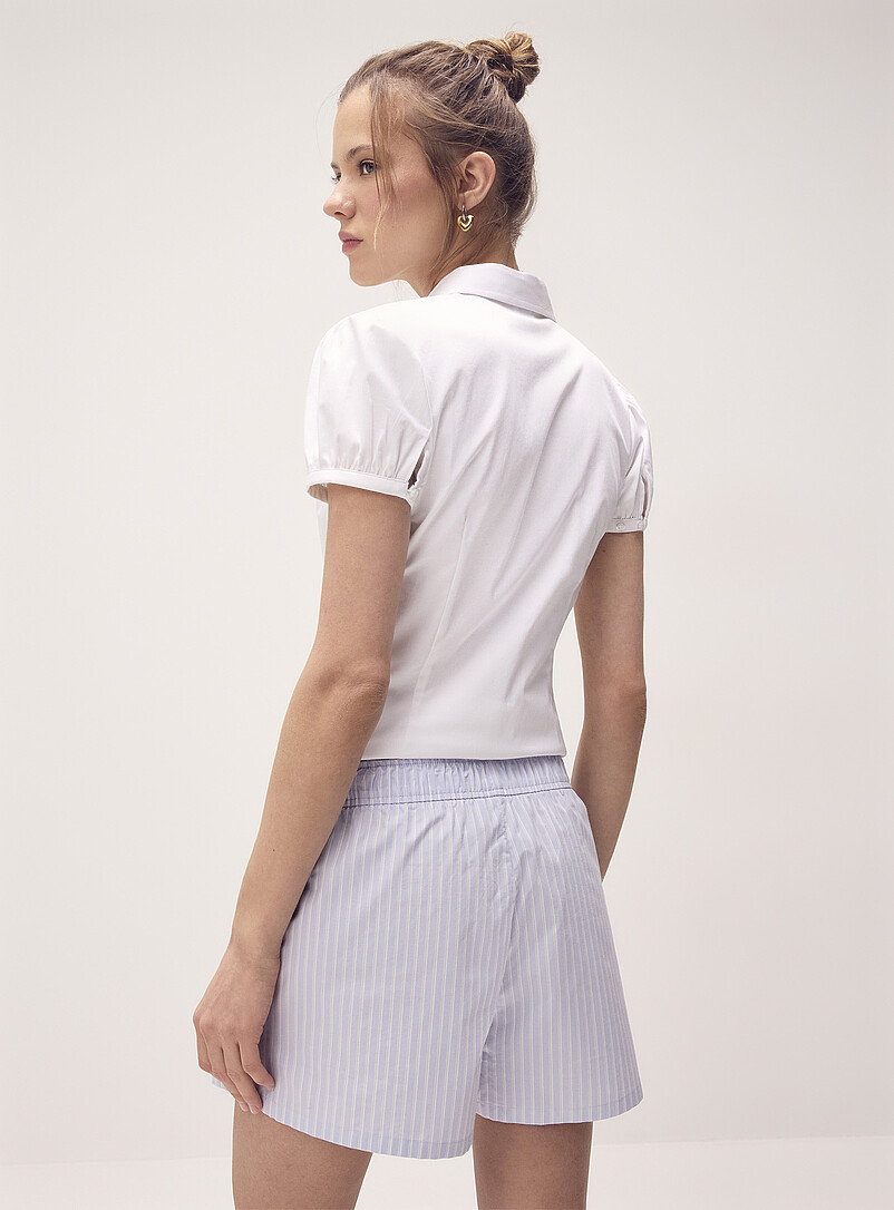 Twik: Le short popeline &agrave; motif Bleu p&acirc;le - Bleu ciel pour femme