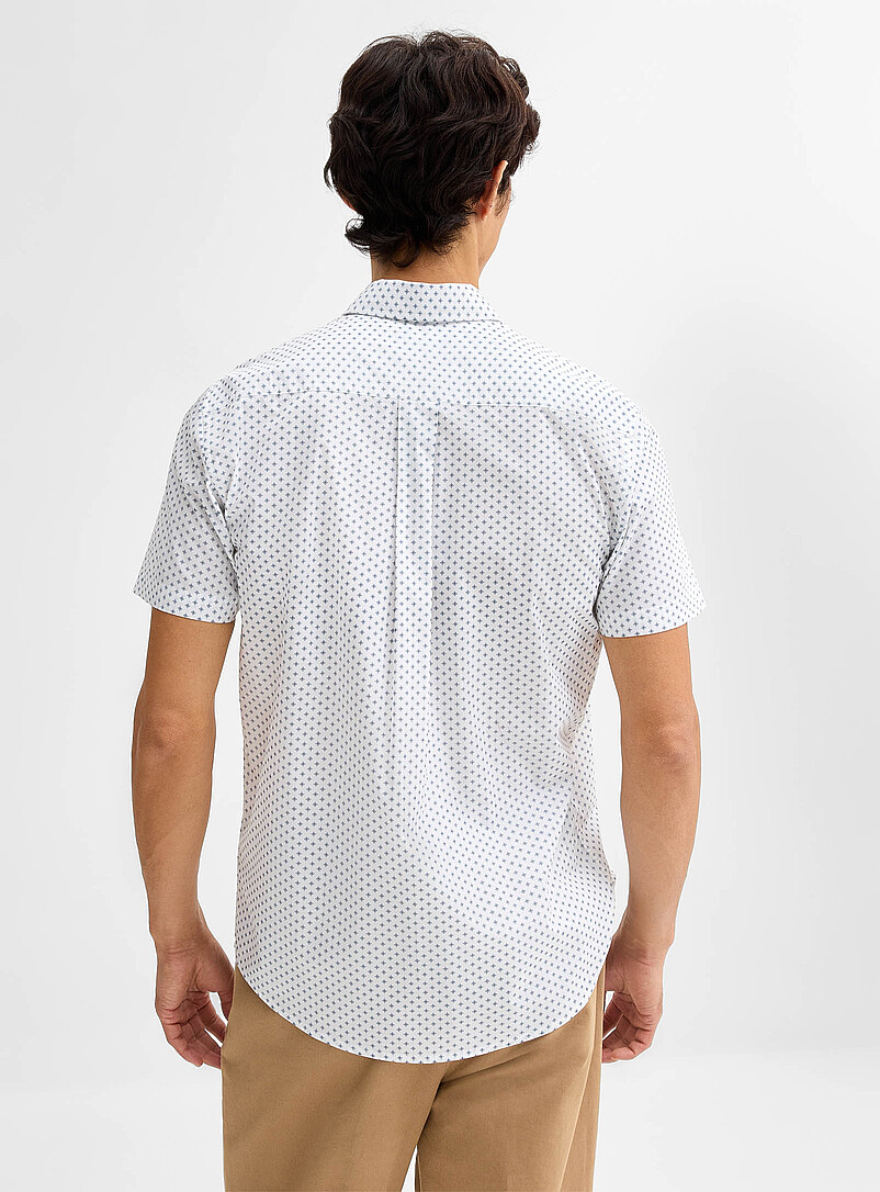 Le 31: La chemise minimotifs g&eacute;o <b>Coupe moderne</b> Vert pour homme