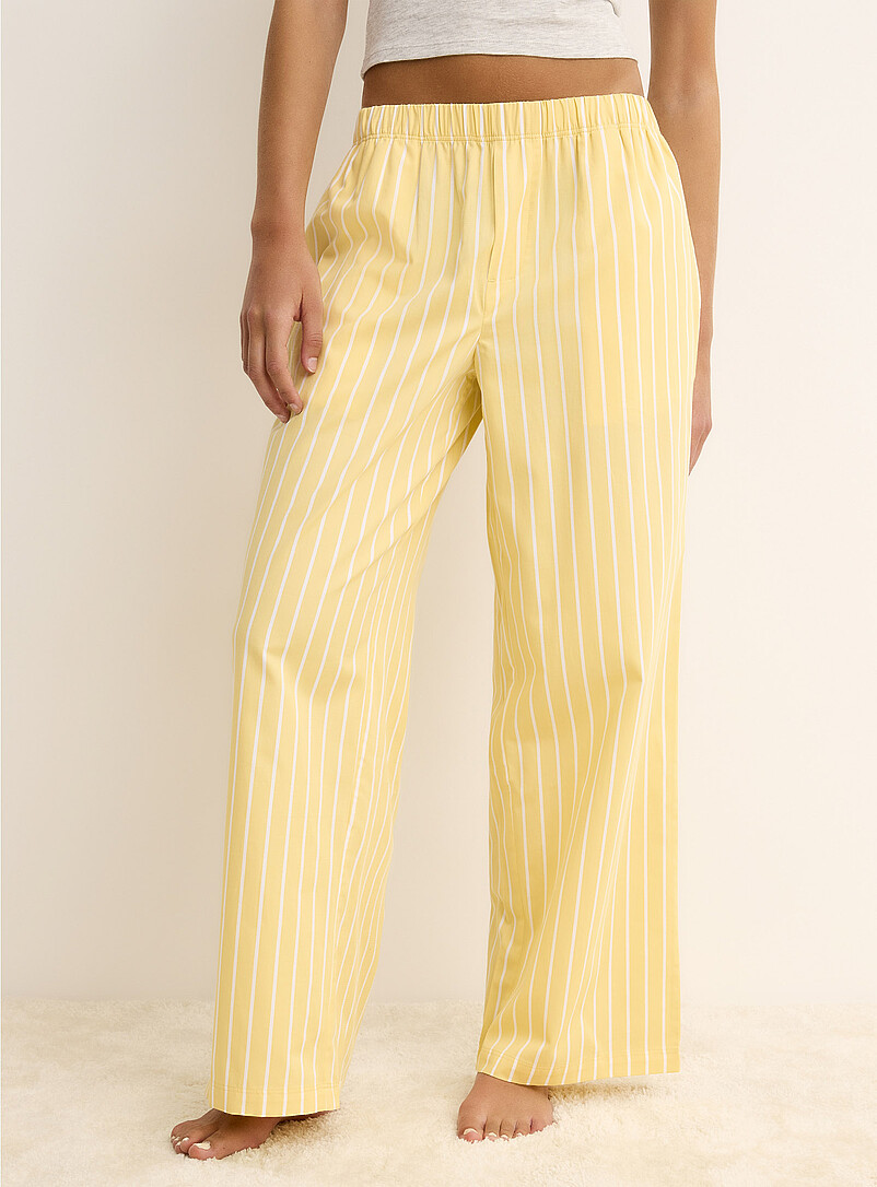 Miiyu x Twik: Le pantalon pyjama popeline color&eacute; Bleu &agrave; motifs pour femme