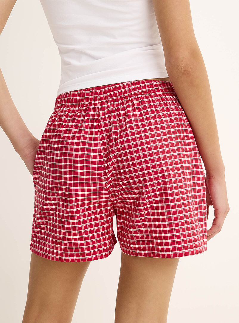 Miiyu x Twik Patterned Green Cute poplin pyjama short for women