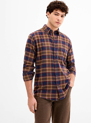 La chemise flanelle &agrave; carreaux <b>Coupe confort</b>