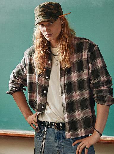 La chemise flanelle l&eacute;g&egrave;re &agrave; carreaux <b>Coupe carr&eacute;e</b>