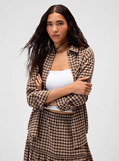 La chemise ample flanelle &agrave; carreaux
