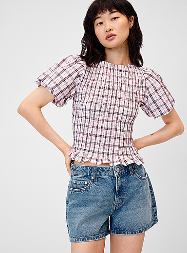 La blouse smock&eacute;e manches bouffantes