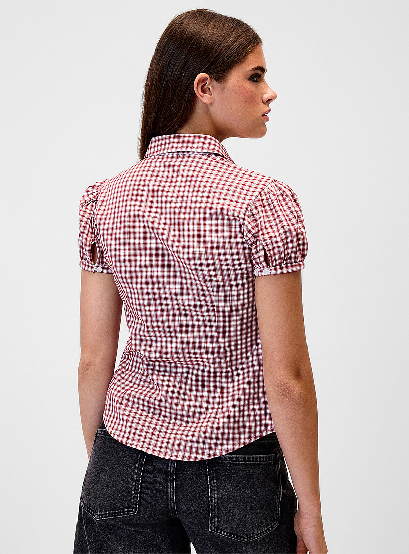 Puff-sleeve poplin shirt product image 2