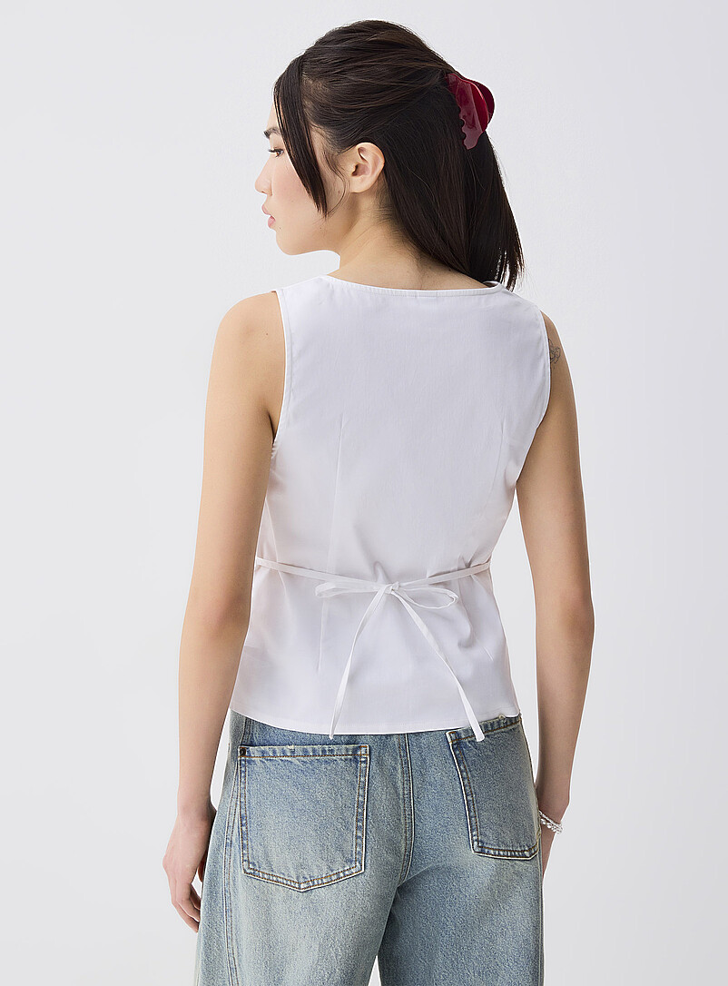 Plunging neckline poplin cami product image 2