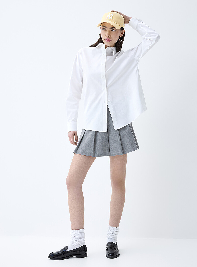 Loose Plain Poplin Shirt