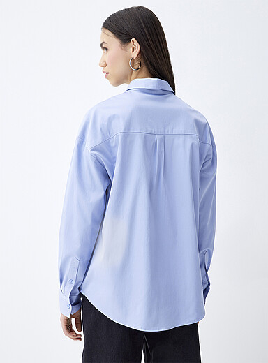 Loose plain poplin shirt product image 4
