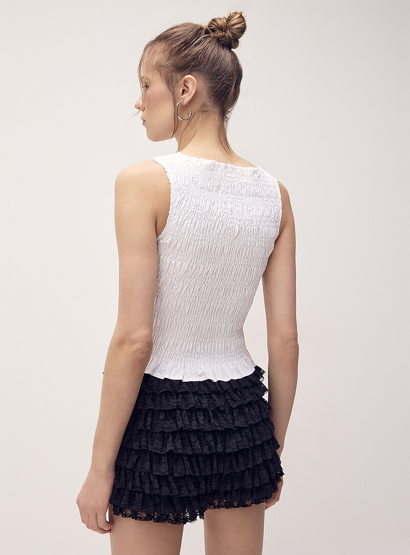 Ruffled trim smocked cami product image 3