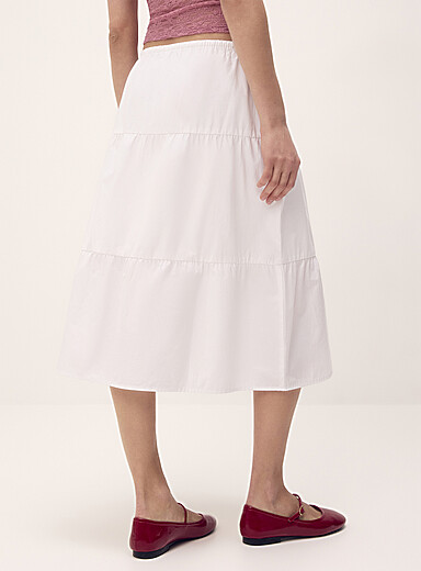 Tiered poplin midi skirt product image 4