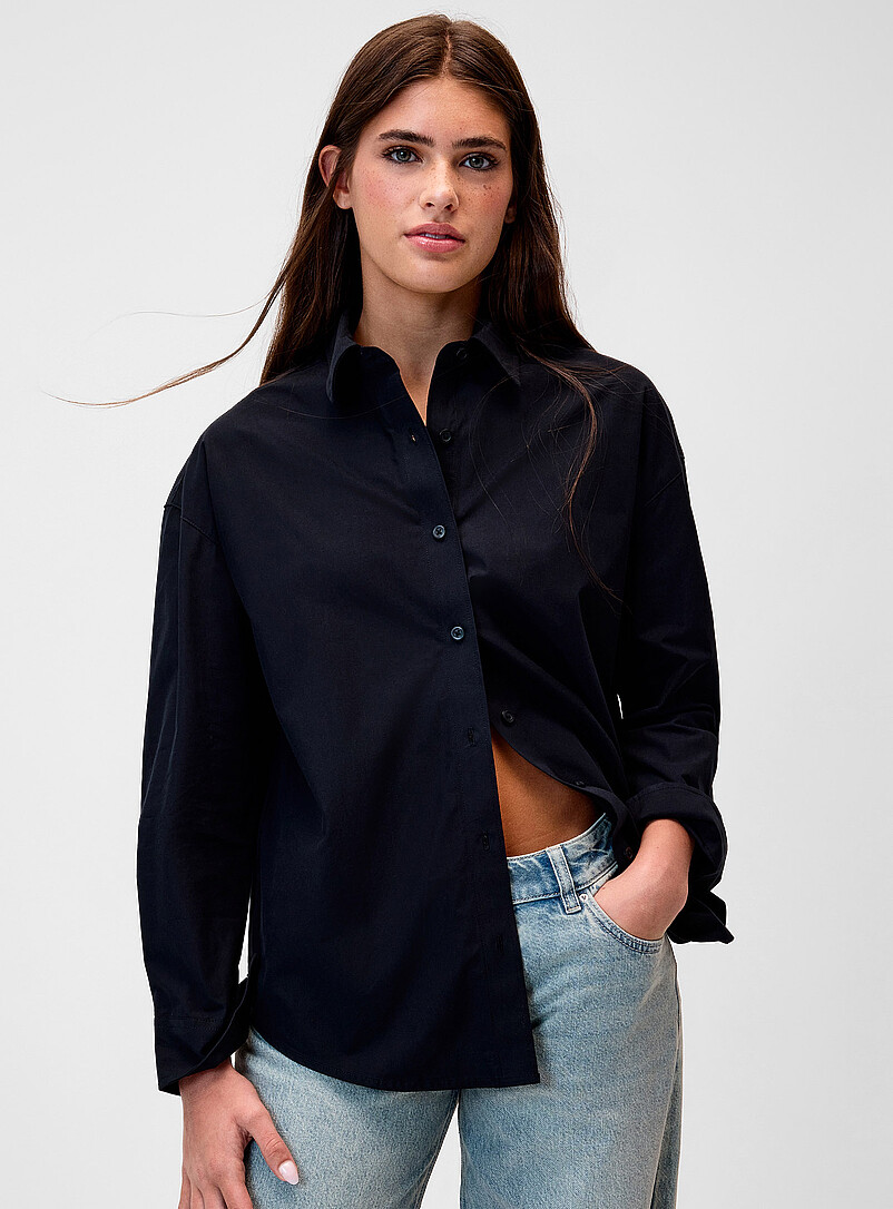 Oversized solid shirt product image (primary)