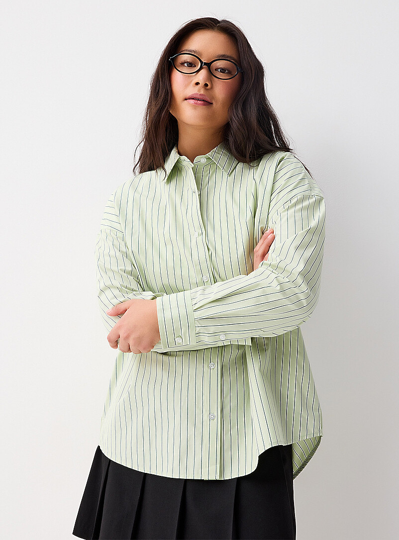 Oversized Patterned Poplin Shirt