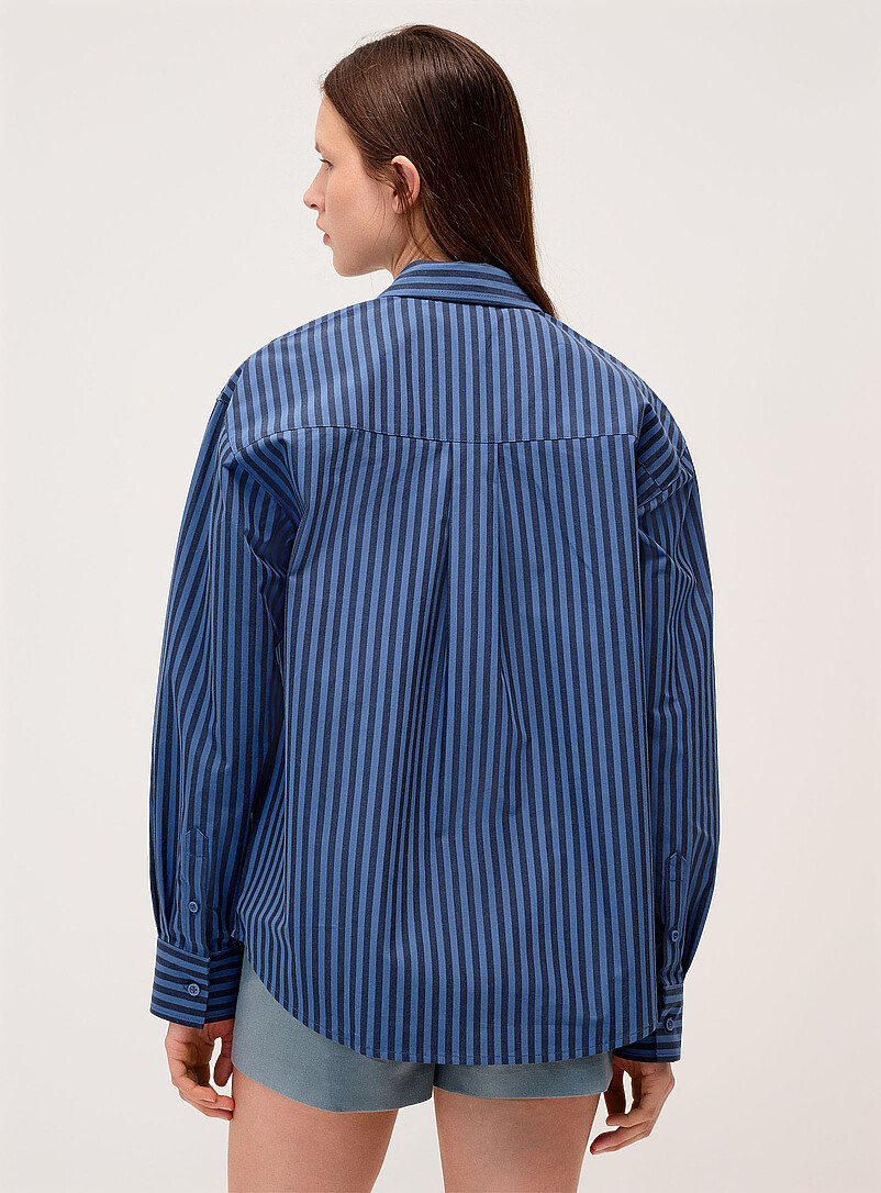 Oversized patterned poplin shirt product image 3