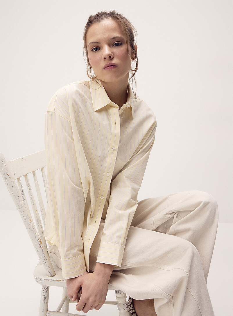Oversized Patterned Poplin Shirt