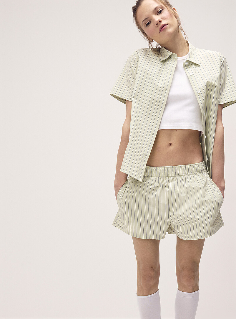Patterned Poplin Short